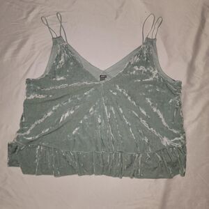 Aerie Women's Green Velvet Top